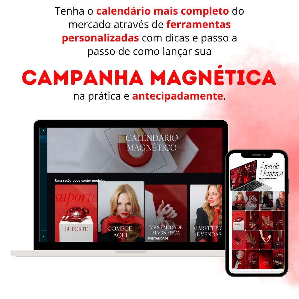 Área de membros do Calendário Magnético Beauty
